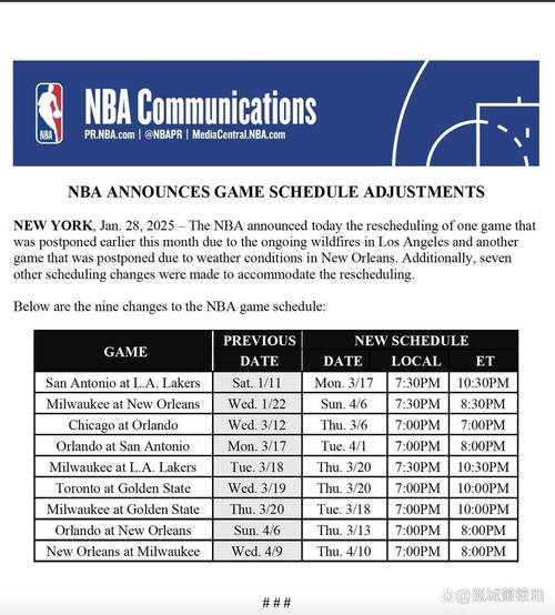 nba赛程表；nba赛程表2025
