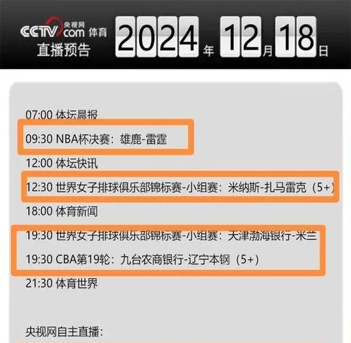 nba直播时间表；CCTV5NBA直播时间表